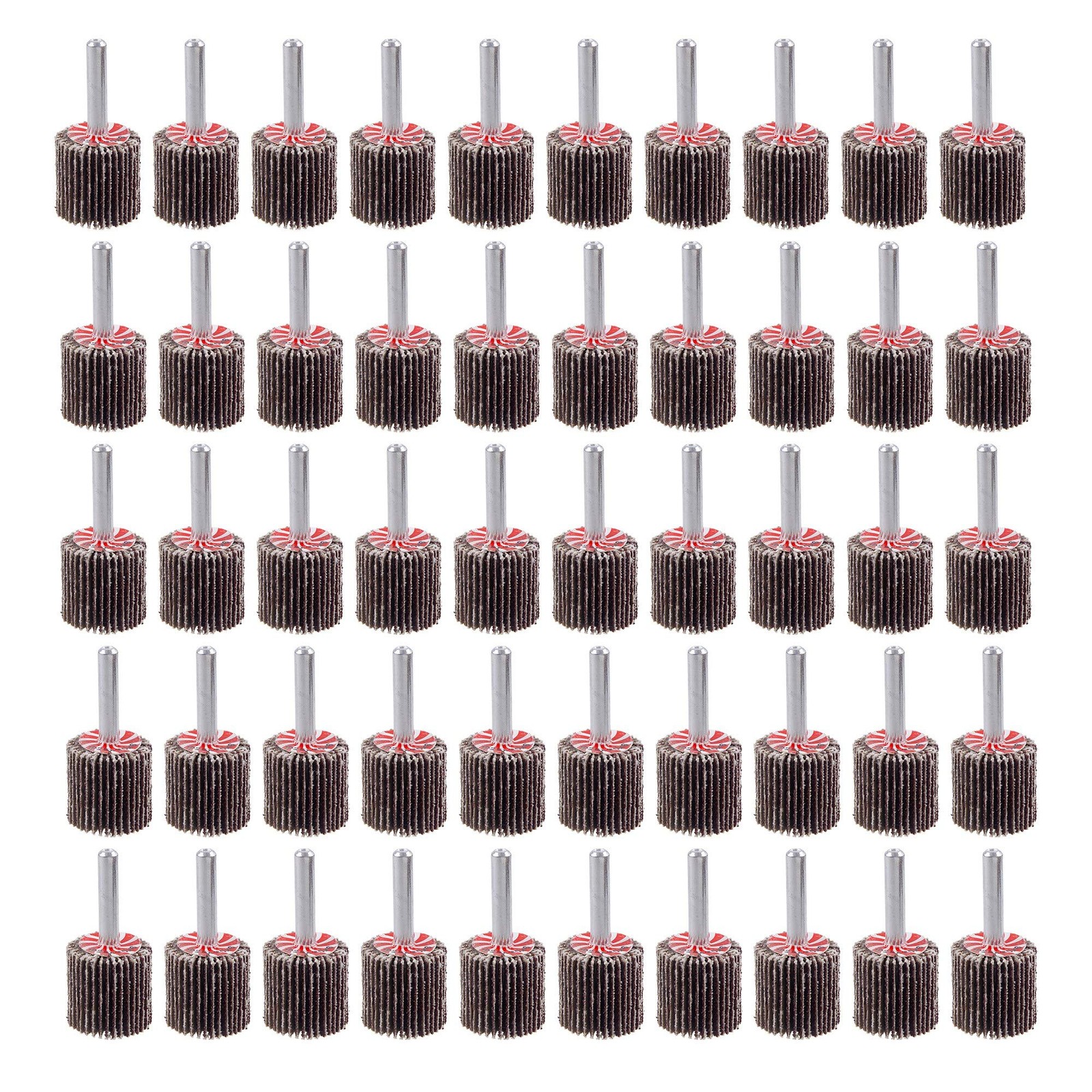 Mixiflor 50 Pack Abrasive Flap Wheel Sande,1" x 1" x 1/4" Shank Mounted Flap...