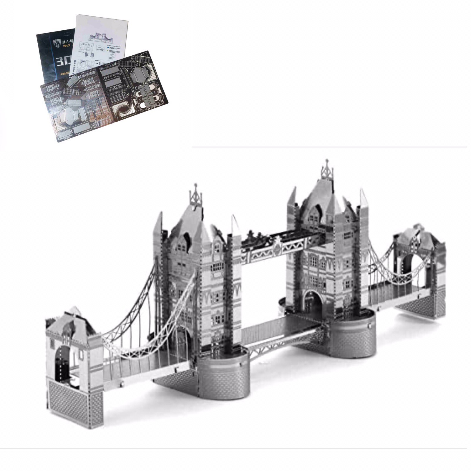 Metal 3D Puzzle Model- London Tower Bridge Stainless Steel T-461
