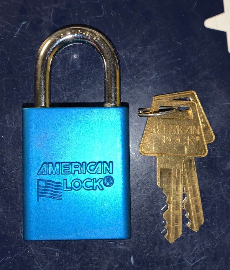 AMERICAN LOCK BLUE Lockout Padlock Aluminum Boron Alloy  A1105BLU  Outdoor or In