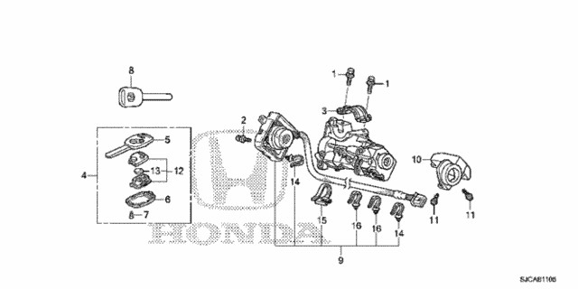 Genuine Honda Key Immobilizer & Transmitter(Blank) 35111-SHJ-305