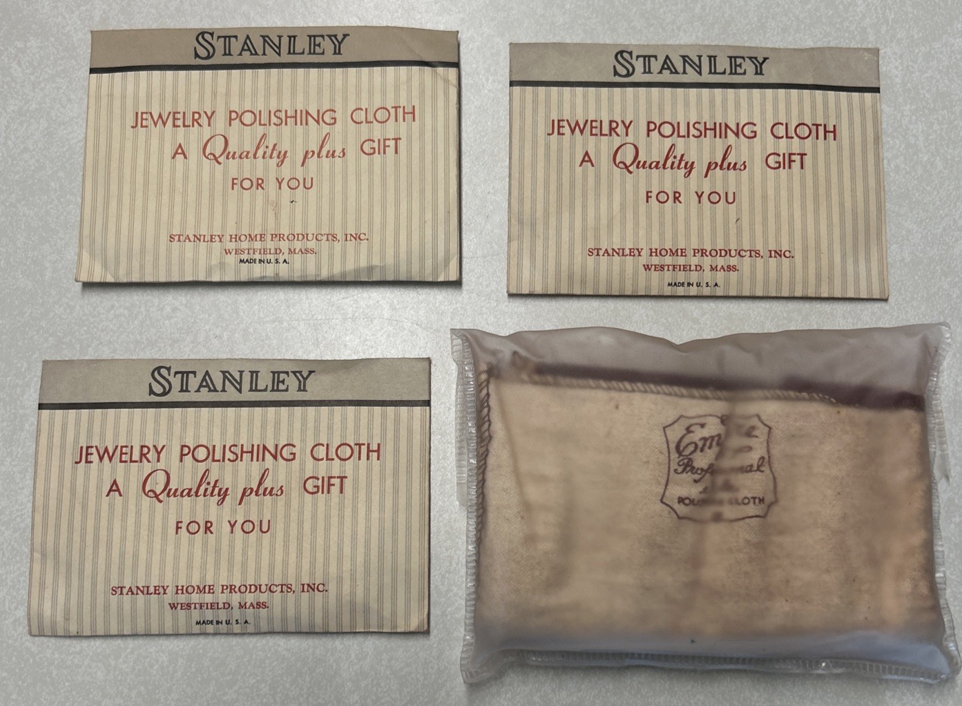 Vintage Empire Professional Style & Stanley Jewelry Polishing Cloth Lot Of 4