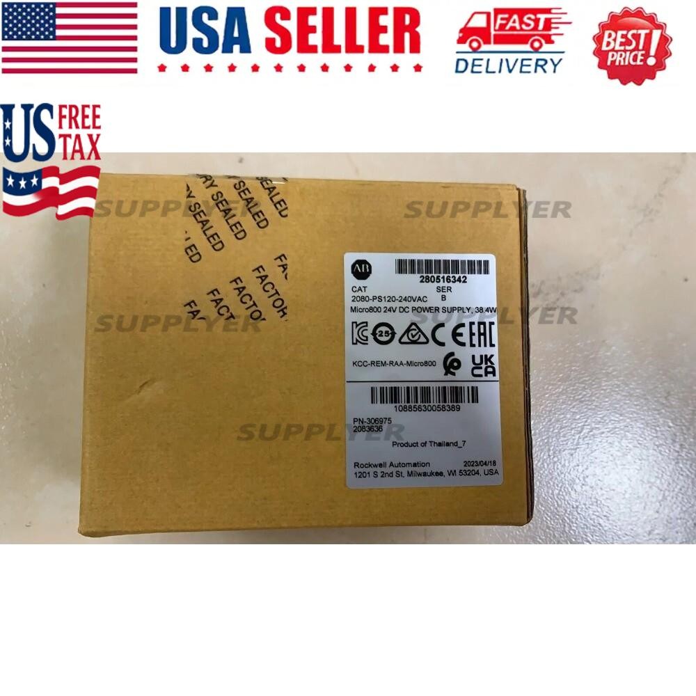 New AB CAT 2080-PS120-240VAC Micro800 24V DC POWER SUPPLY 38.4W US Free Tax