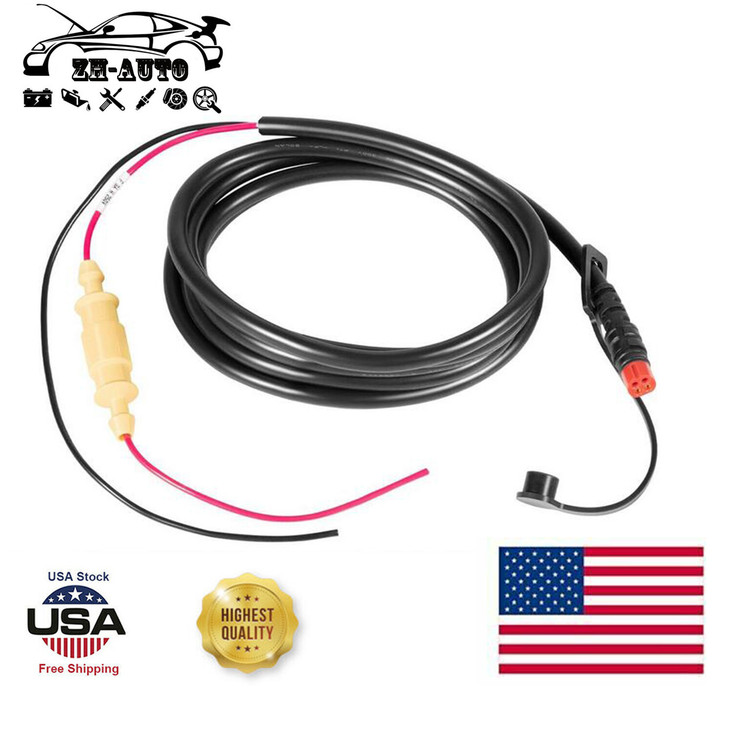 4-Pin Power Cable for Garmin Echo 100,101,150,151, 200,201, 300c,301c, 500c,550c