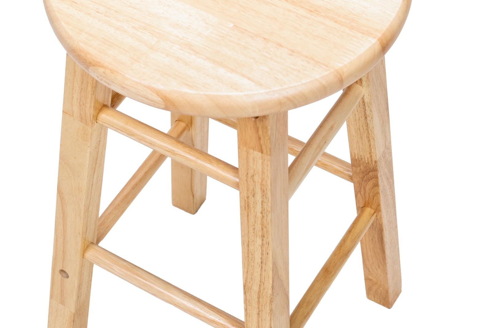Mainstays Indoor 24 Inch Backless Wooden Counter Stool, 2-Pack, Natural Finish