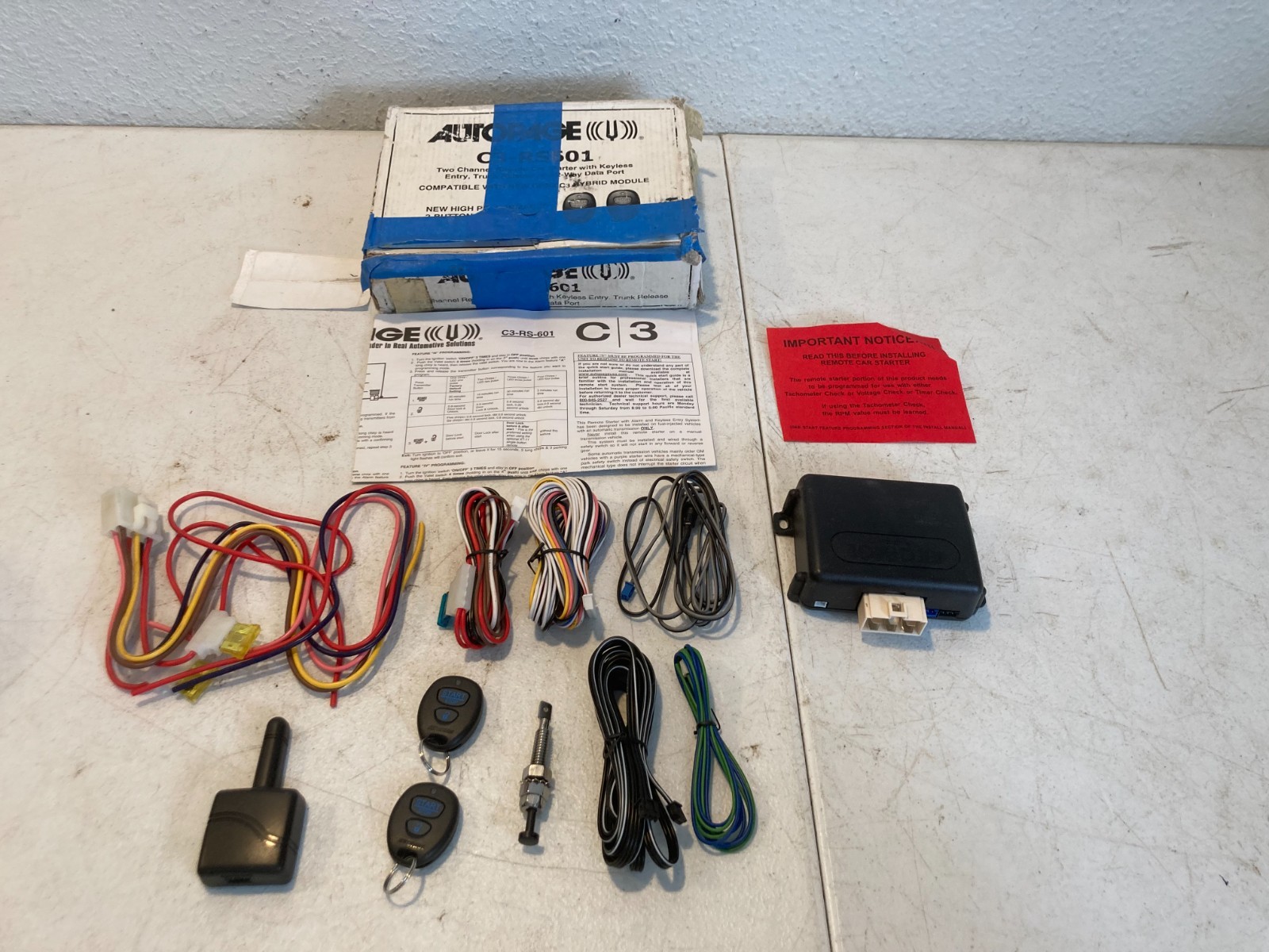 AutoPage C3-RS-601 Car Alarm Remote Start Keyless Entry System Complete Kit