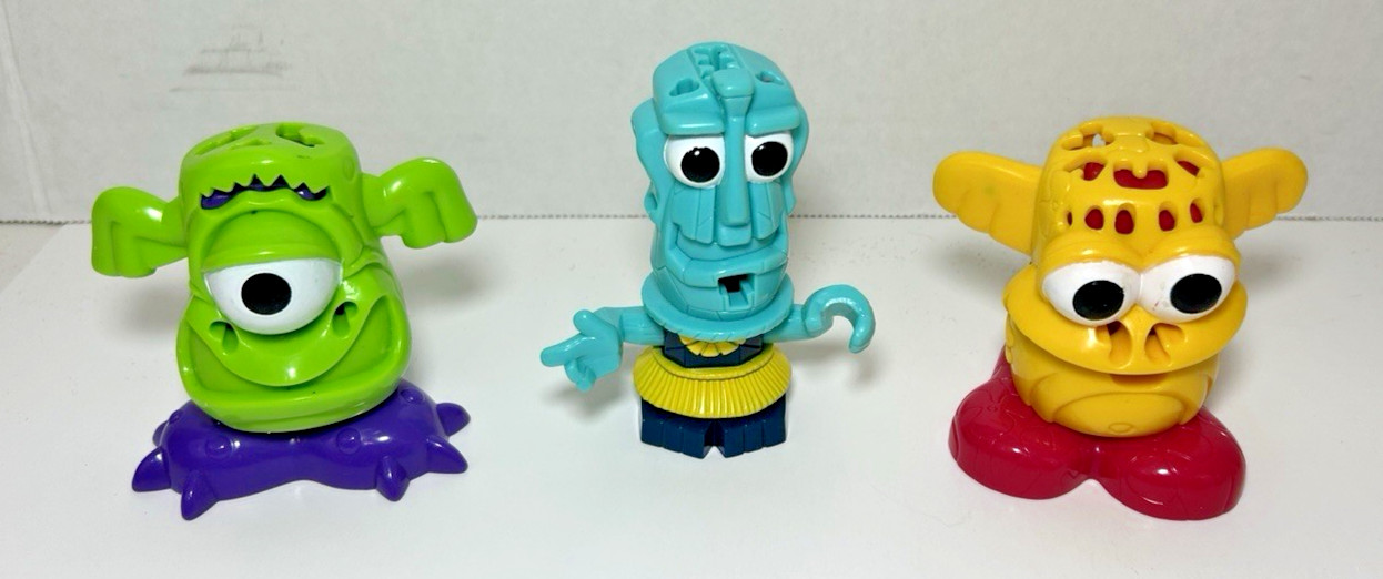 Play Doh Tiki Volcano Island Toys Figures Lot Yellow Blue Green Monsters Aliens