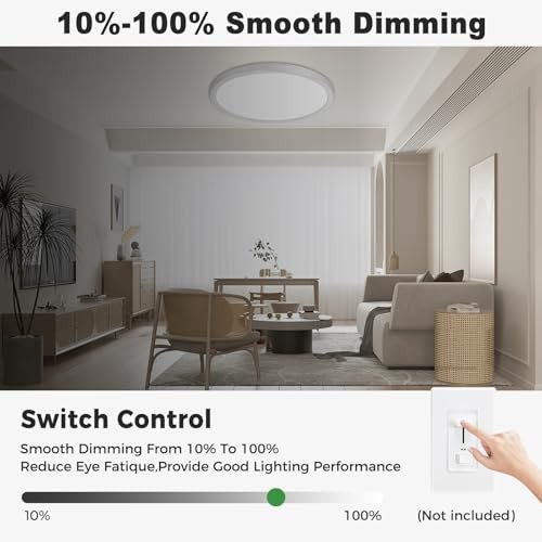 2Pack LED Flush Mount Ceiling Light, 12Inch 24W Dimmable 12"(2pack) White