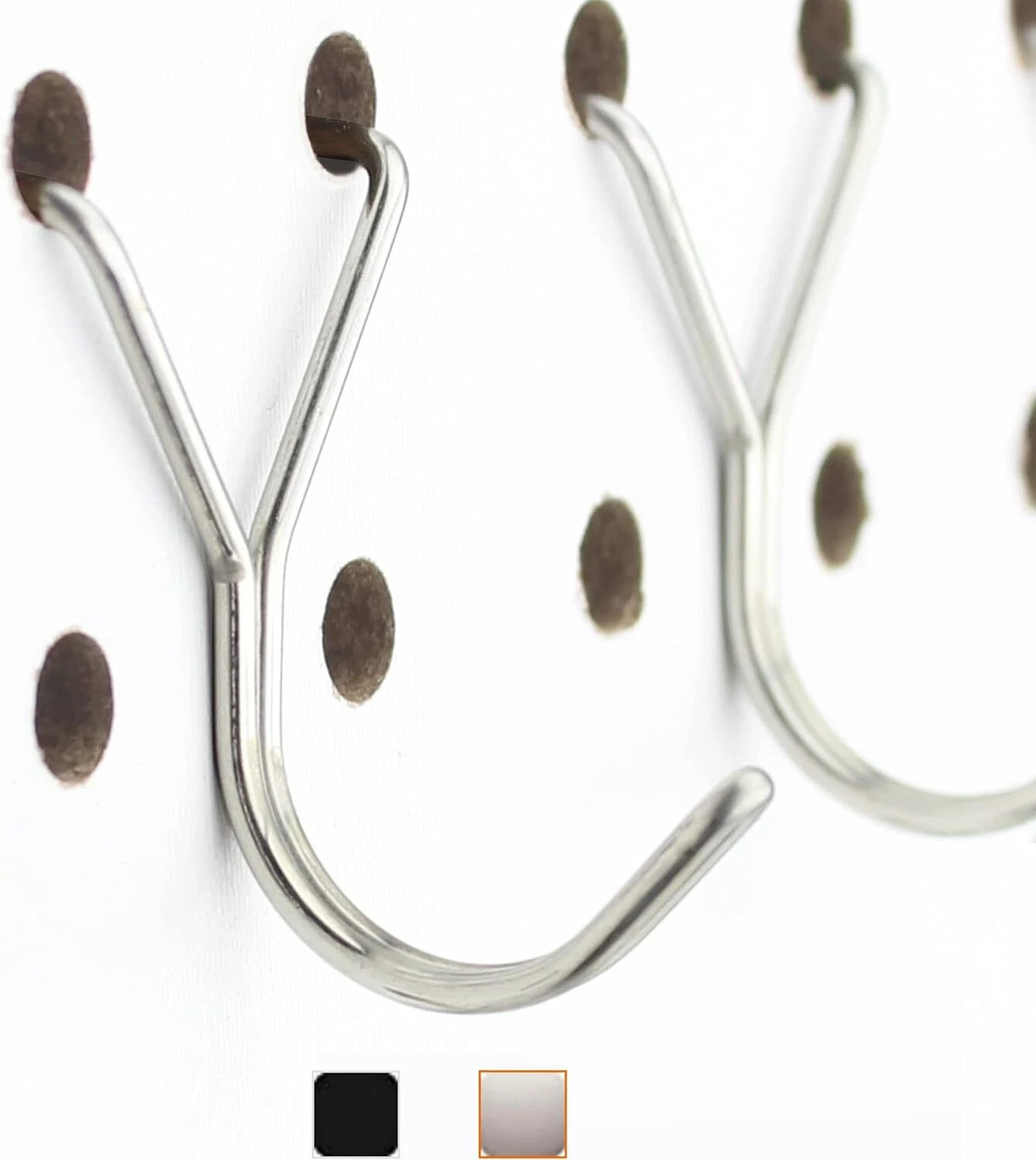 Stainless Steel Pegboard Hooks 50-Pack 1in J-Hook - Will Not Fall Out - Fits ...