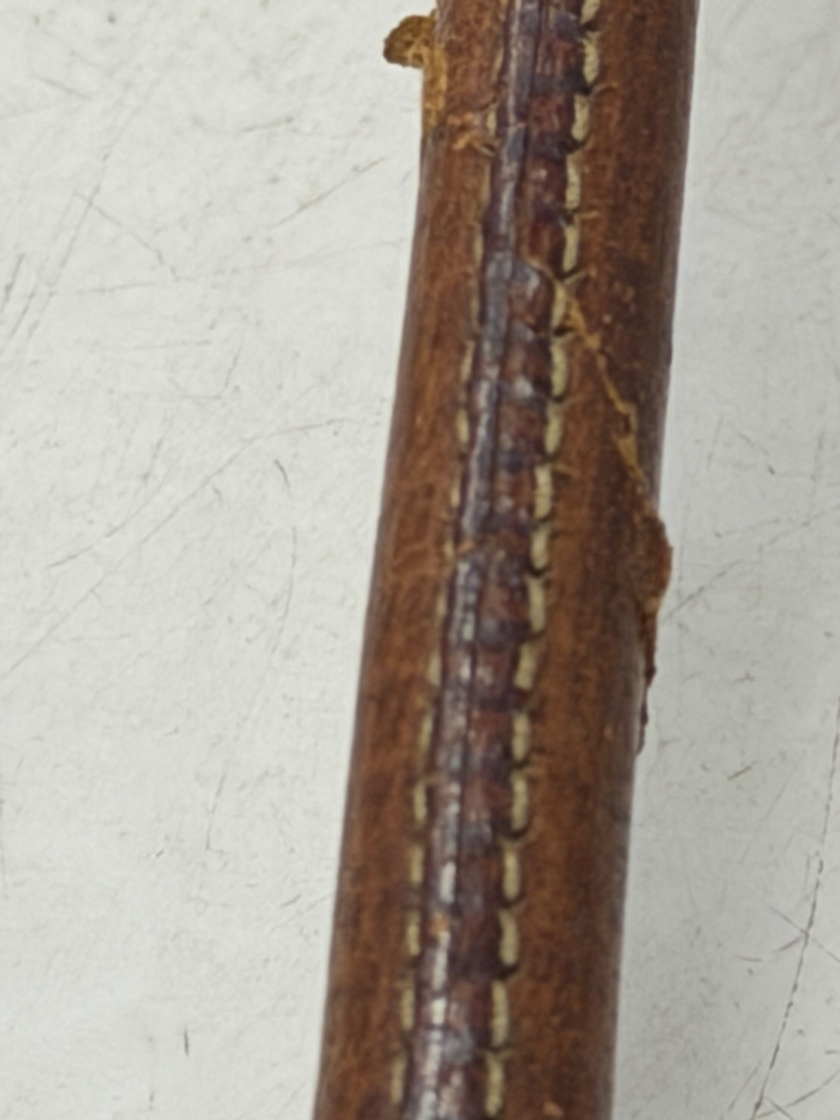Antique Sterling Silver Mounted Riding Crop Leather Fall