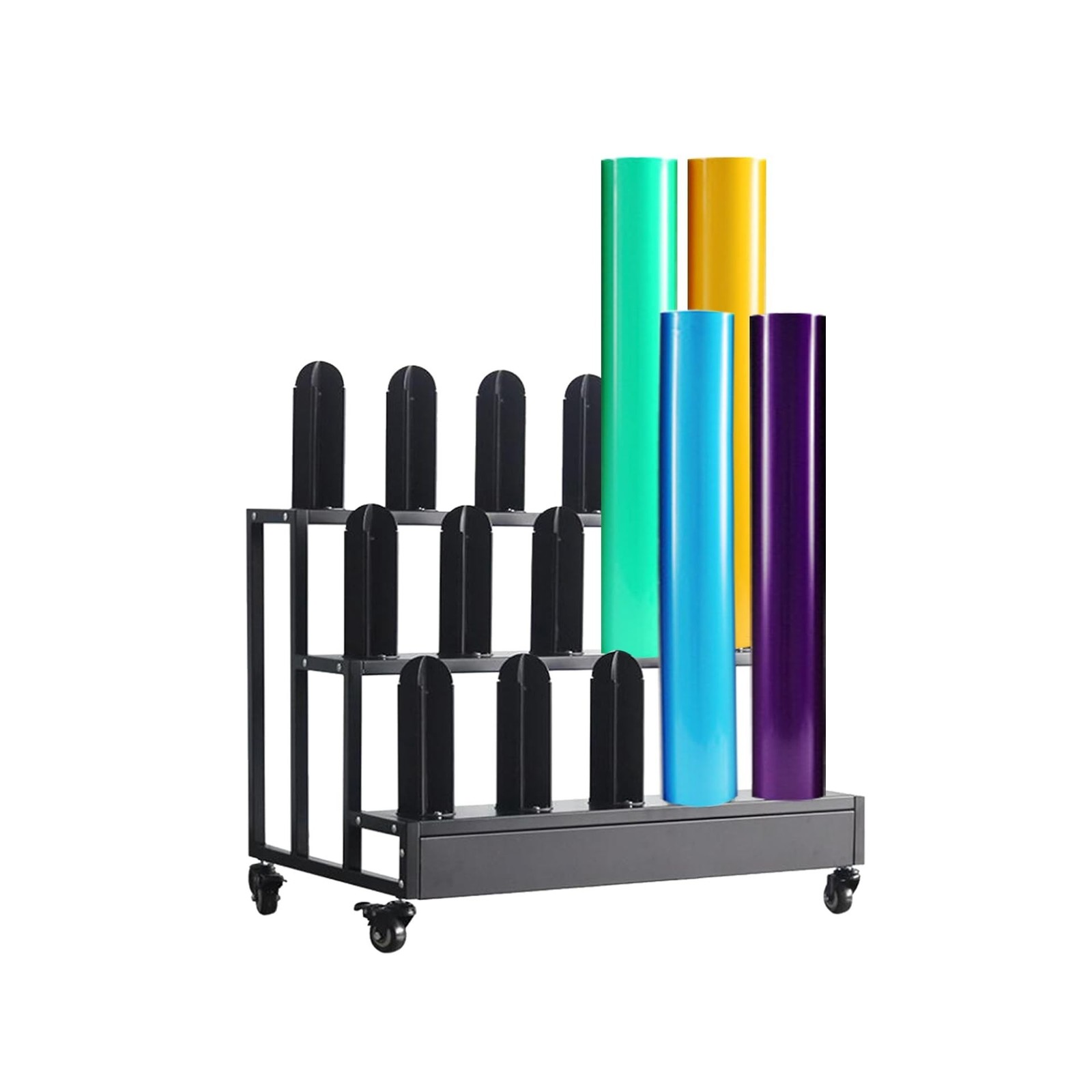 Vinyl Car Wrap Film Display Rack, 15 Rolls Vinyl Roll Holder Commercial Texti...