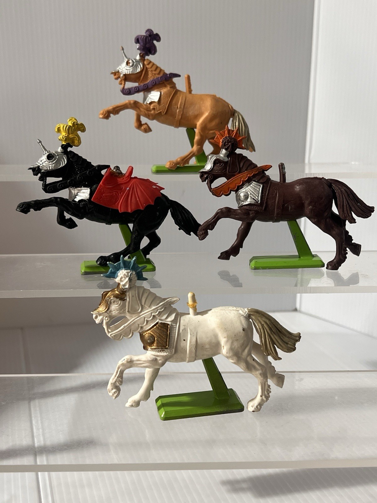 Vtg Britains Ltd England Deetail Medieval No Knights Lot 4 Horses Horse Figure