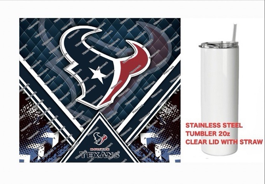 TEXANS   -  Tumbler 20 oz Stainless Steel