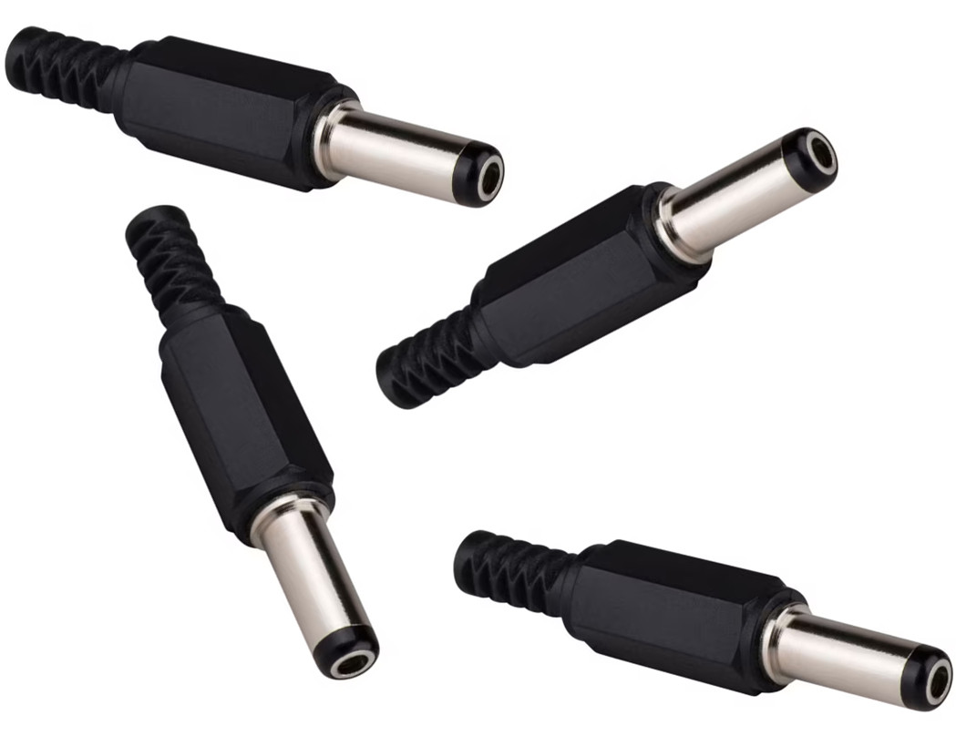 4-Pack 2.5mm x 5.5mm x 14mm DC Barrel Power Plug Connector