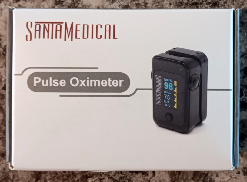 Santamedical Dual Color OLED Pulse Oximeter Fingertip, Blood Oxygen Black