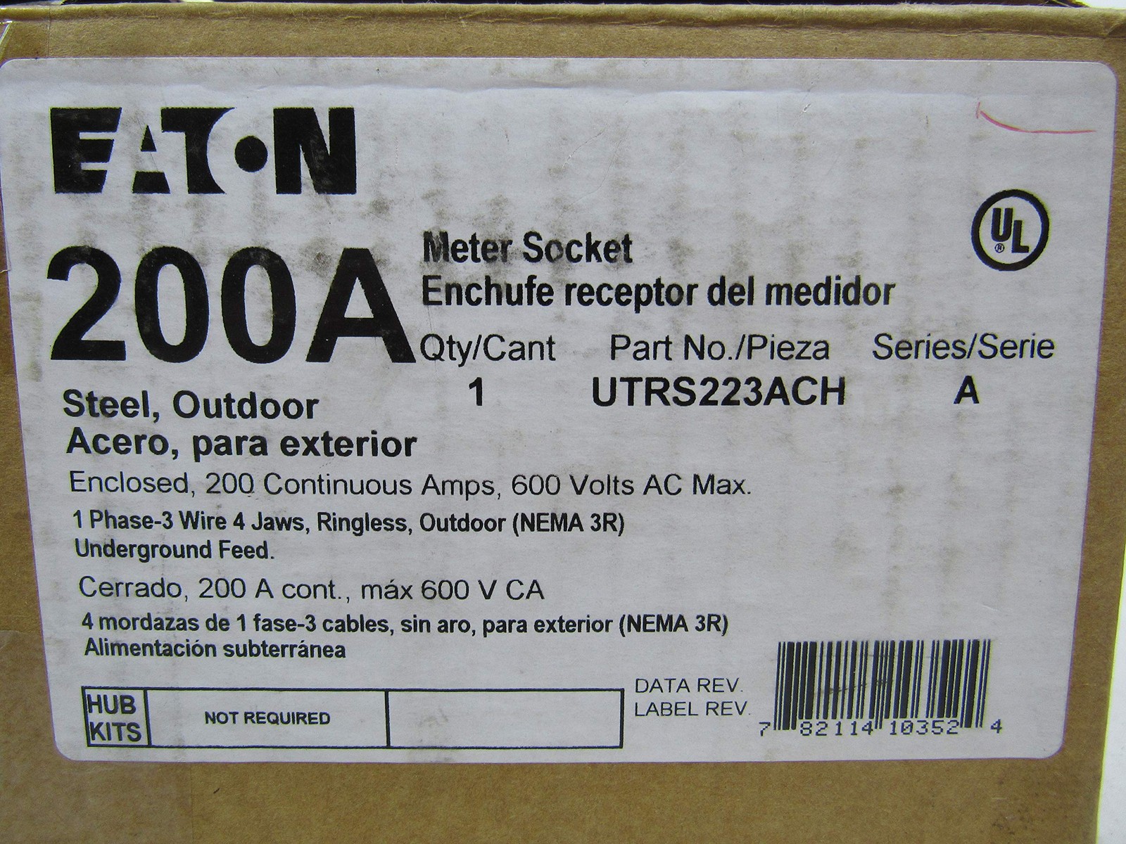 Eaton Cutler Hammer Ringless Meter Socket 200 Amp