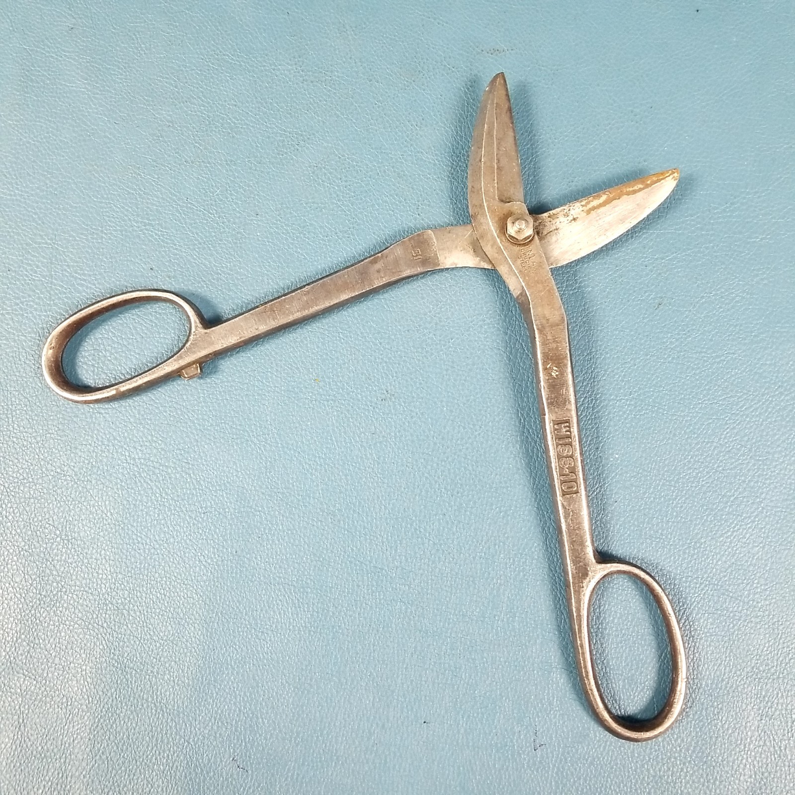 VTG WISS 10" Aviation Tin Snips Shears #31 Newark NJ USA Inlaid Crucible Steel