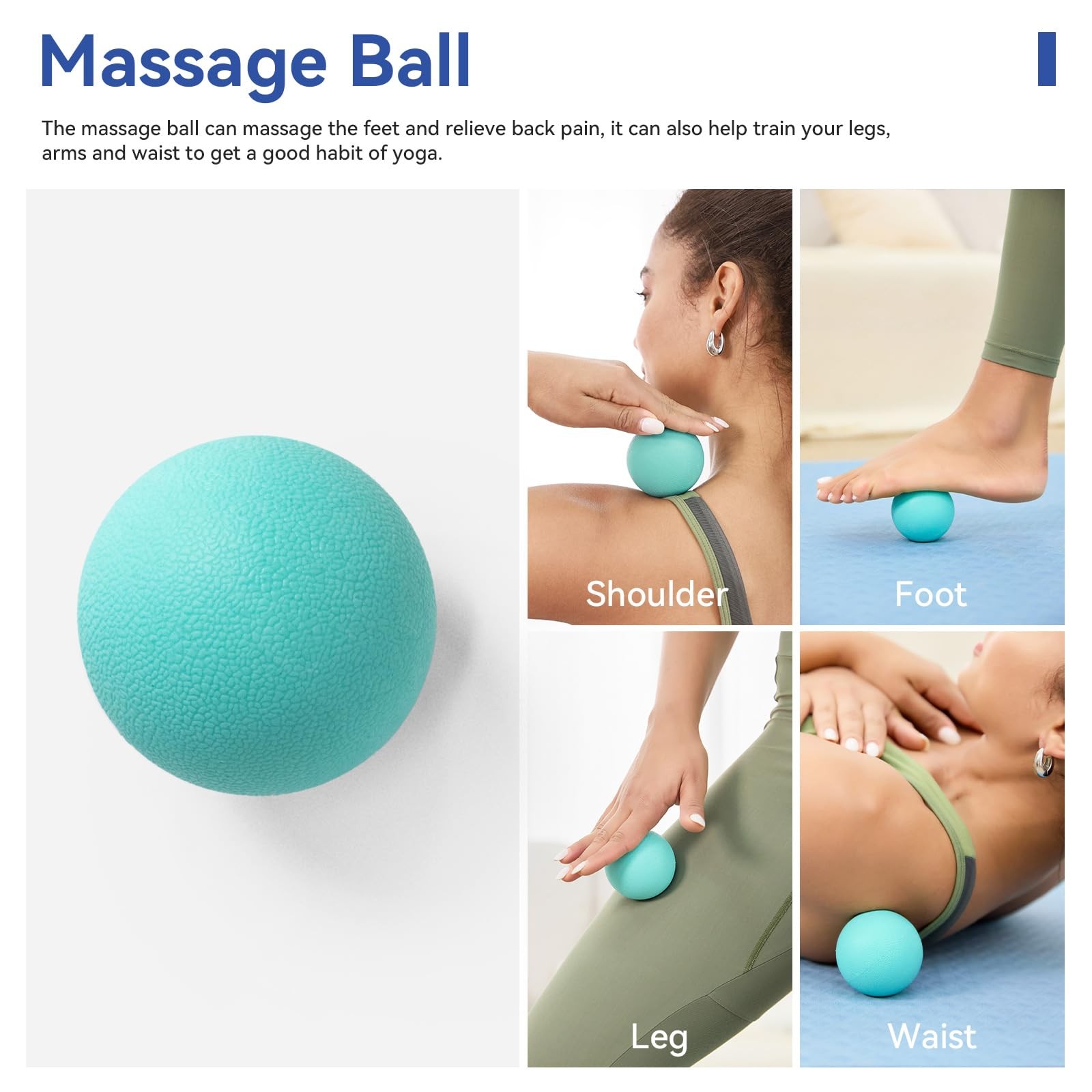 5 in 1 Foam Roller Set - Back Roller Foam, Massage Roller Stick, Massage Ball...