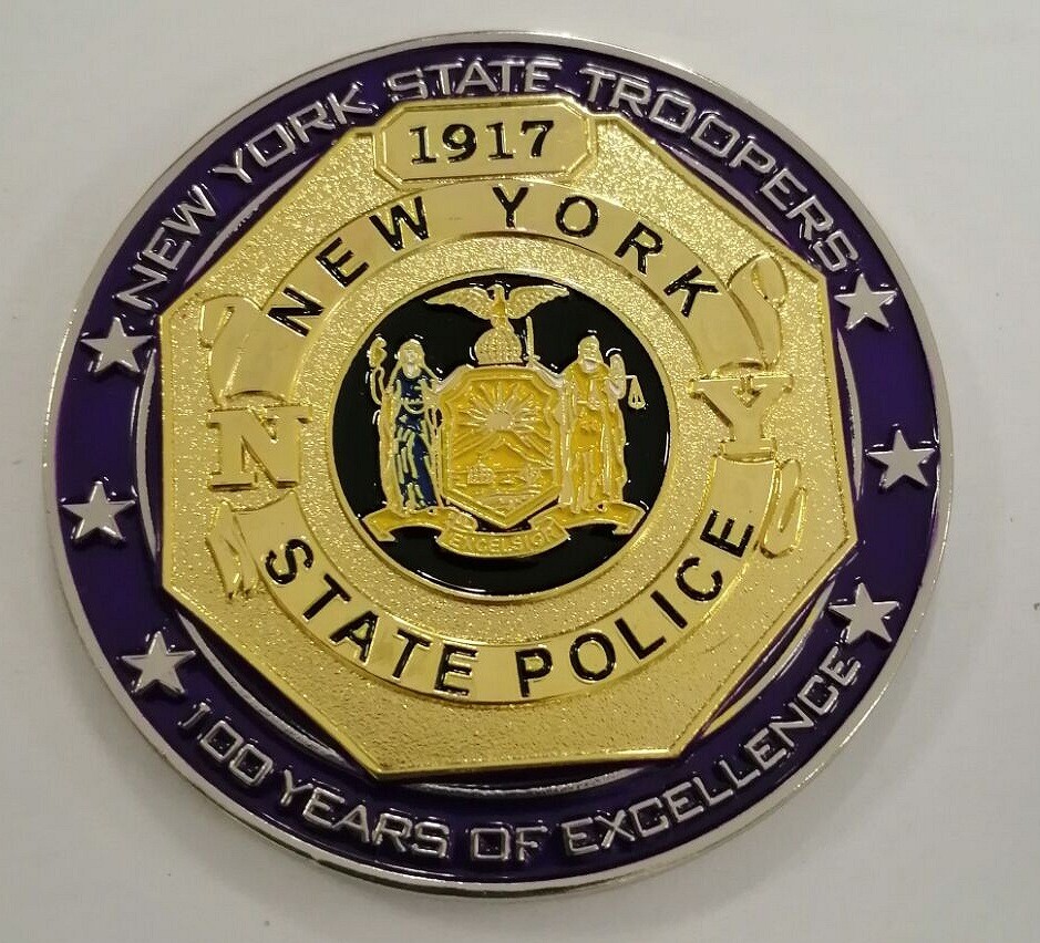 New York State Police Challenge Coin 100th Anniversary Centennial -NYSP not NYPD