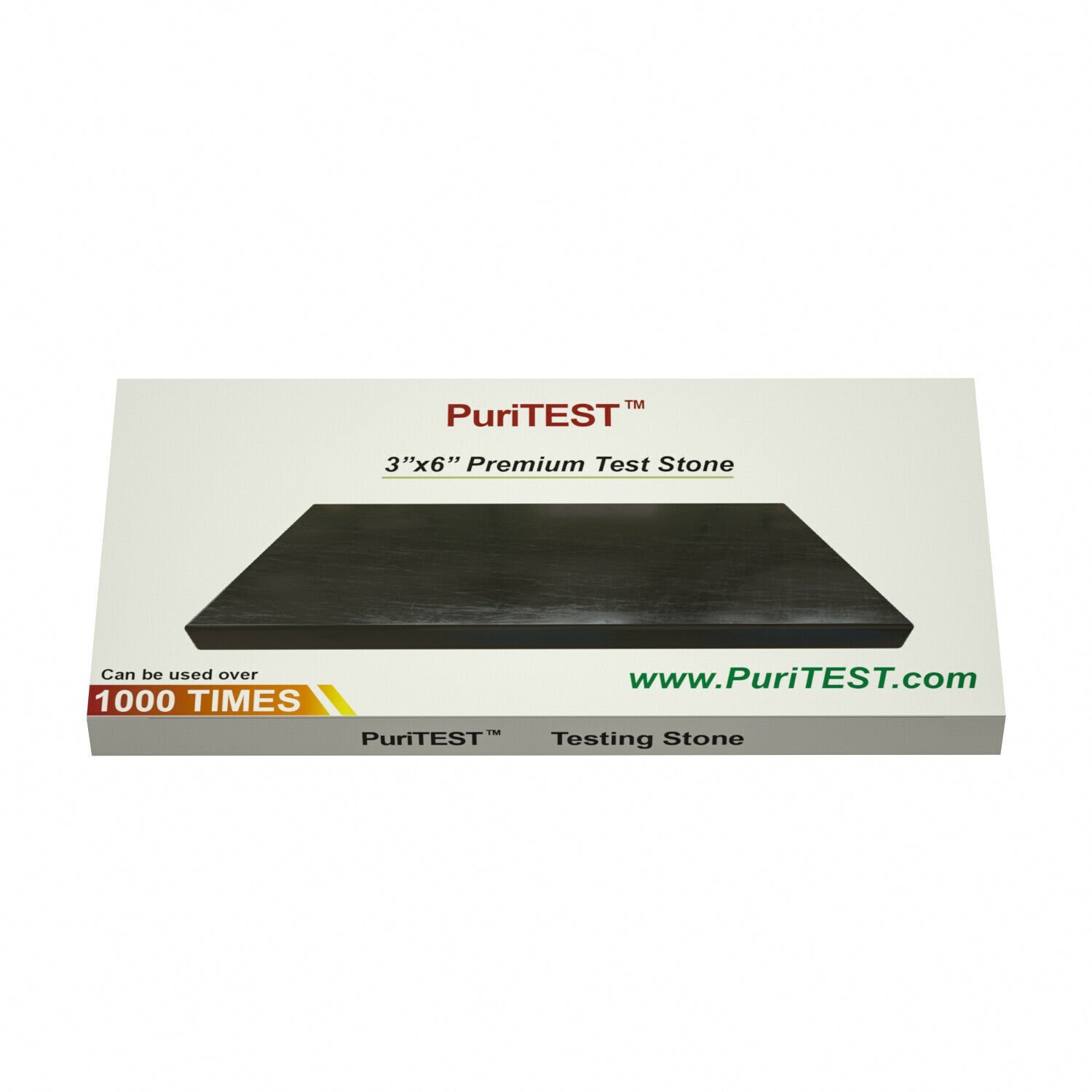 PuriTEST 6''x3'' Scratch Stone Gold Silver Test Kit 10K 14K 18K 22K 24K Platinum