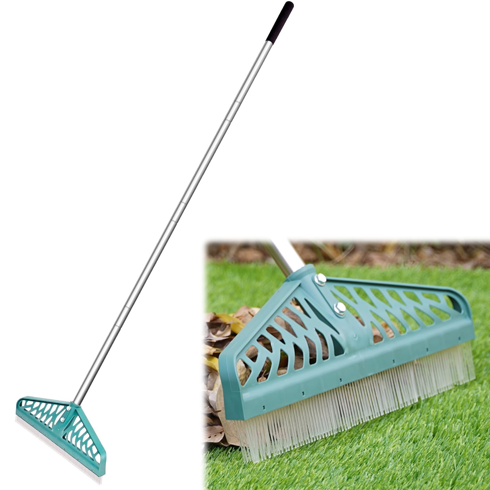 YEELOR Artificial Turf Rake with Adjustable Steel Handle from 32 to 61 Inch, ...