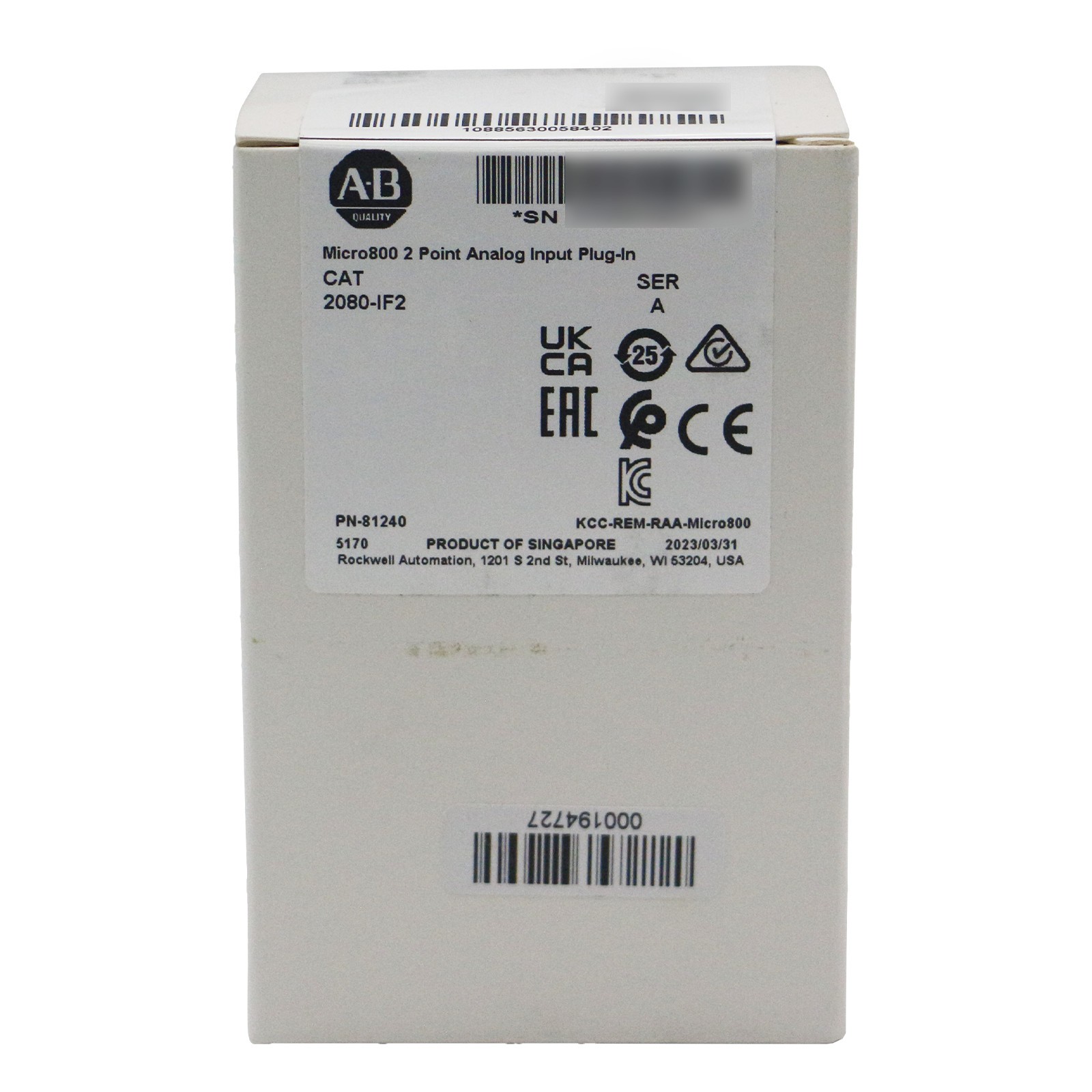 New Sealed Allen-Bradley 2080-IF2 Micro800 2 Point Analog Input Plug-In