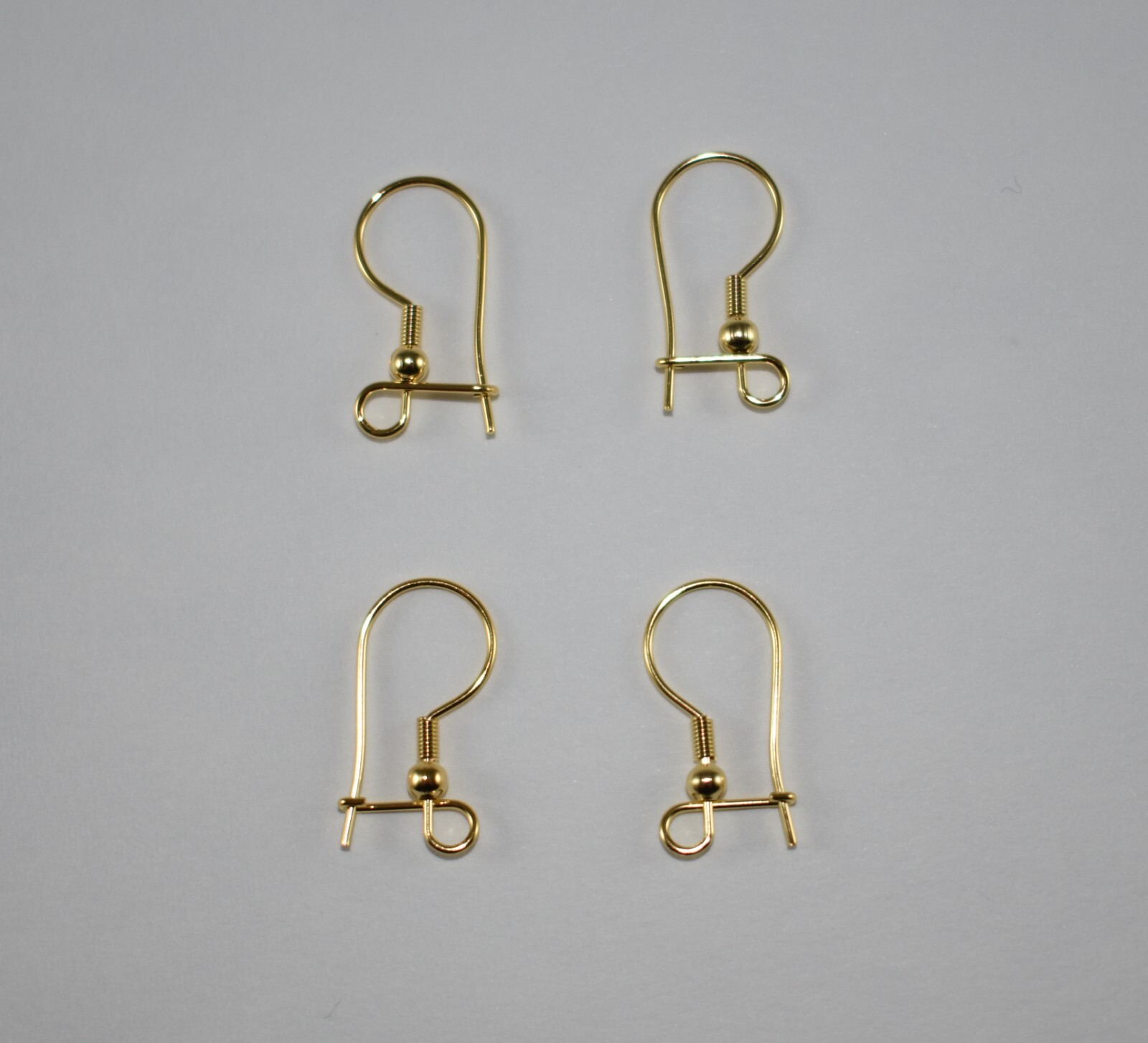 200pcs (100L + 100R) Gold plated Stainless Steel Ear Wires Hook