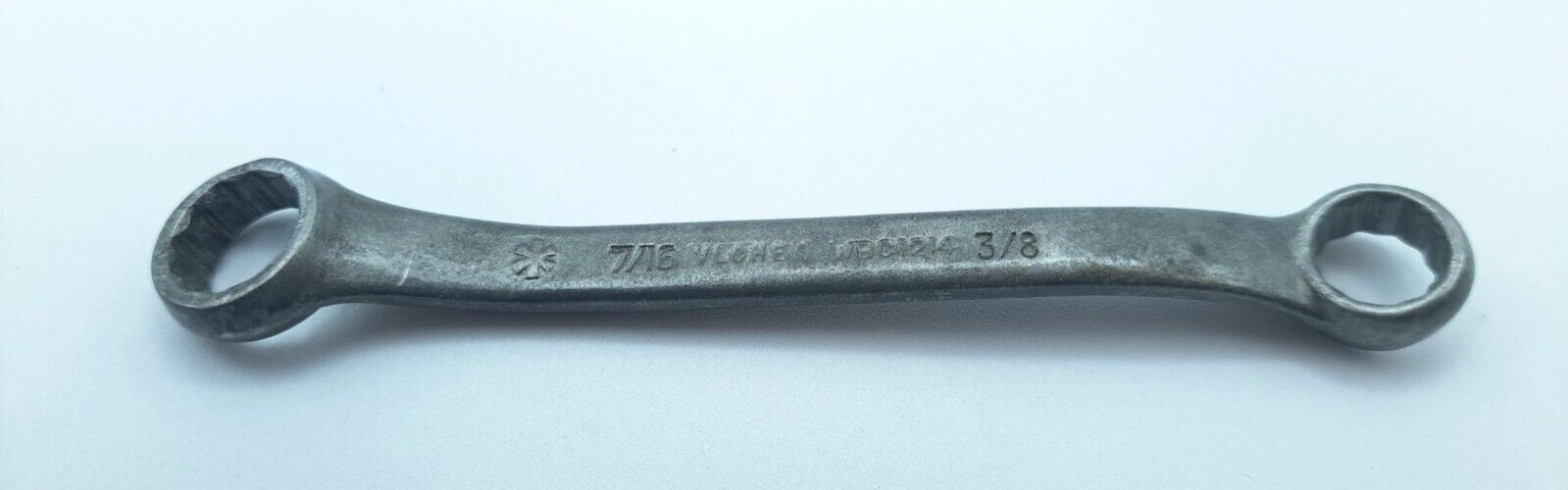 Vintage Vlchek WBC1214 3/8 x 7/16 Box End Wrench - Alloy Steel - Made in USA