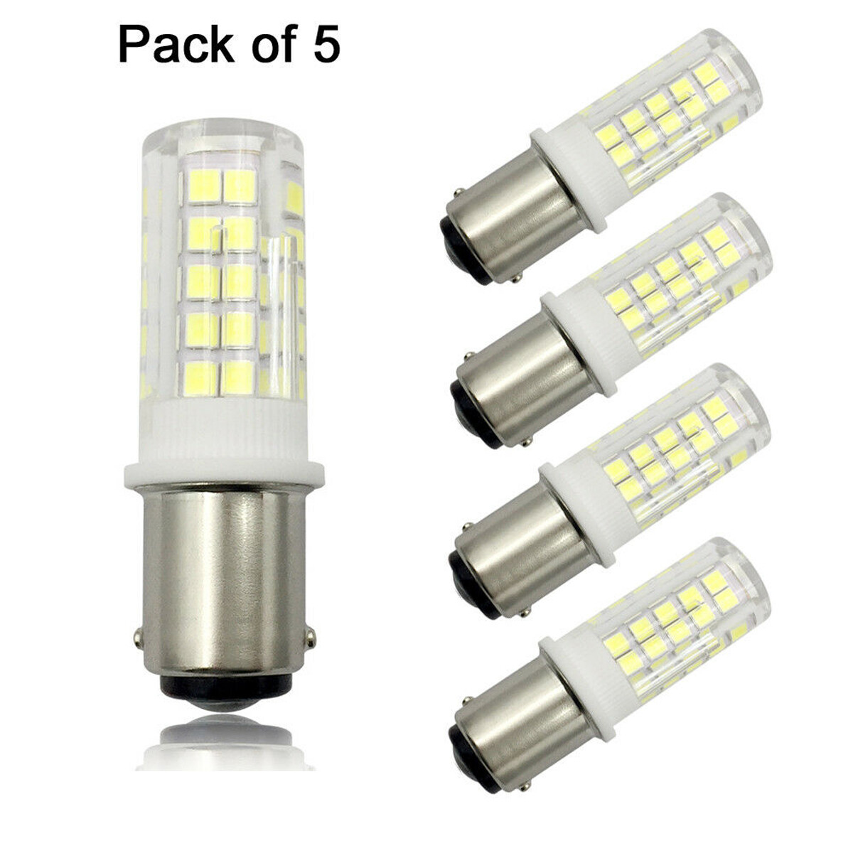 5pcs BA15D LED Bulb 64-2835 Light Ceramics Lamp Fit Singer 301A/401A Lights 120V