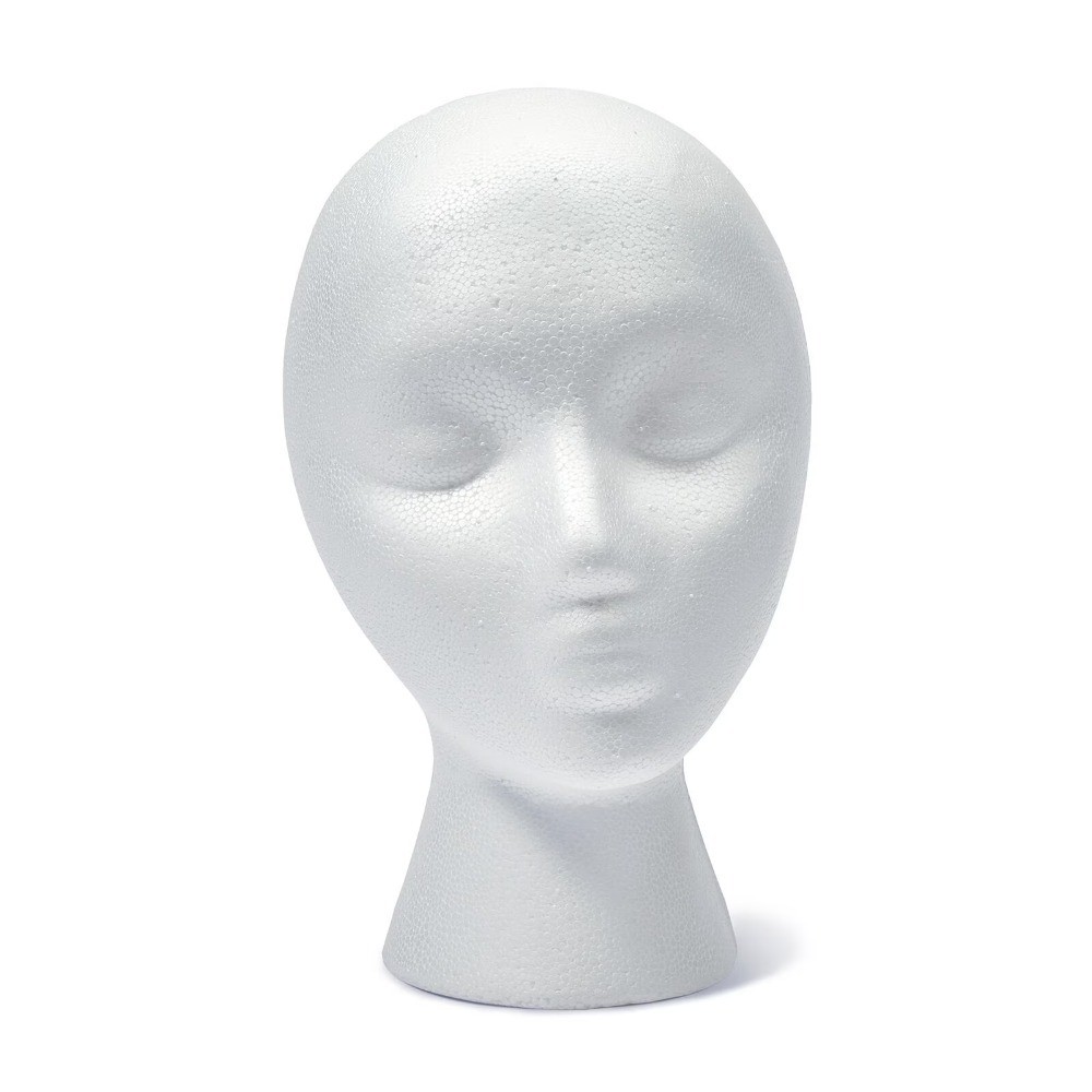 (2 pack) SmoothFōM Female Head 5.8" x 7.5" x 9.8" White