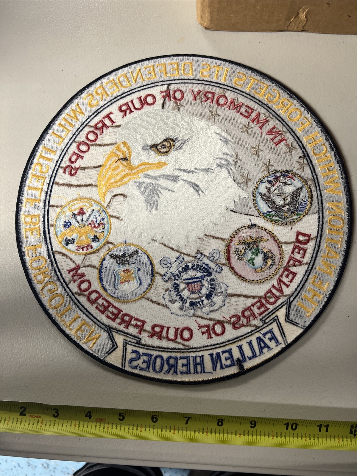 Fallen Heroes In Memory of Our Troops 12” Patch All Five Services