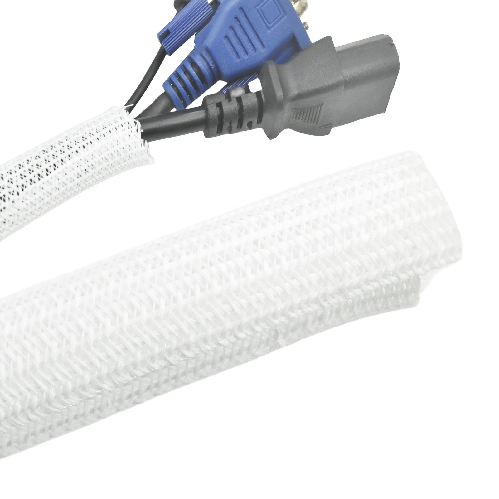 MyyYiTar 12ft Cable Management Sleeve(1/4" Dia.),Self-Wrapping Cord Cover,Bra...