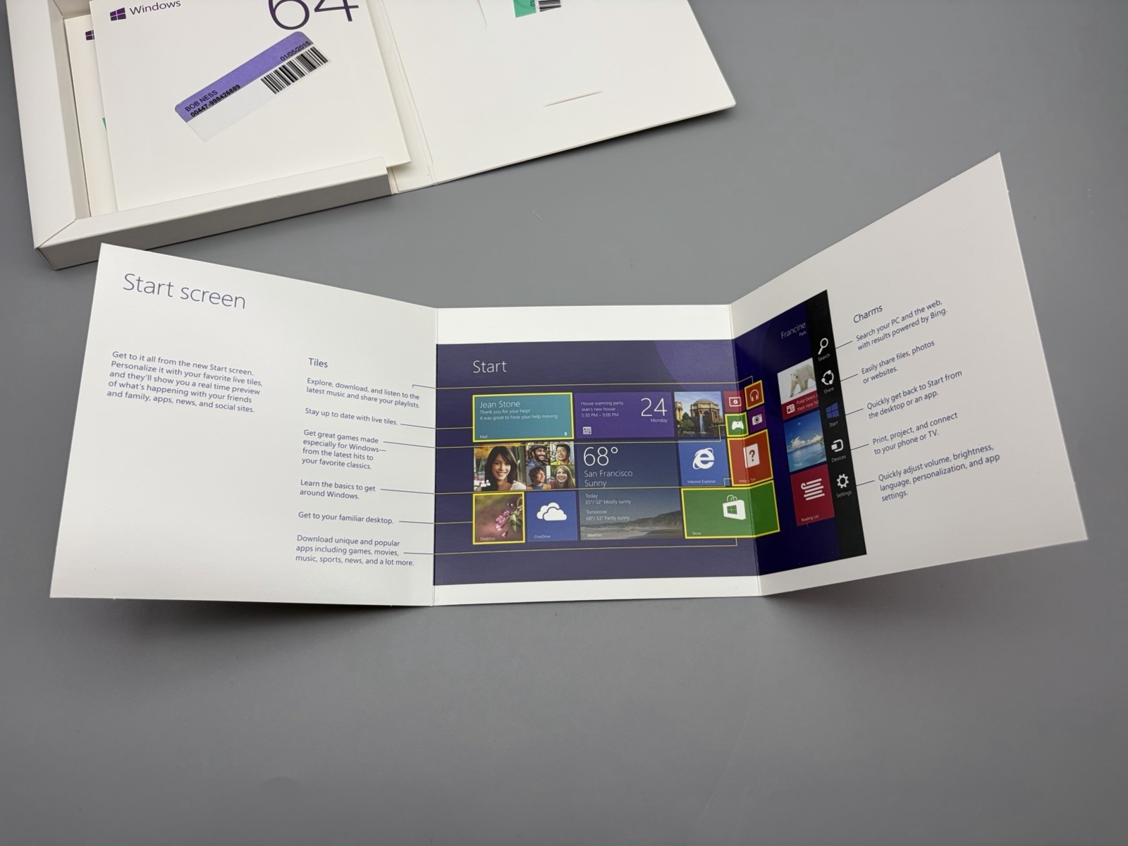 Microsoft Windows 8.1 Full Version 32 Bit and 64 Bit Discs w/Key