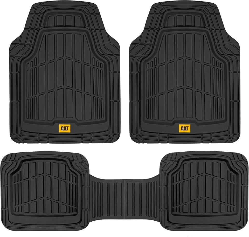 Cat® ToughRide™ Heavy-Duty 3 Piece Rubber All Season Floor Mats for Car Truck