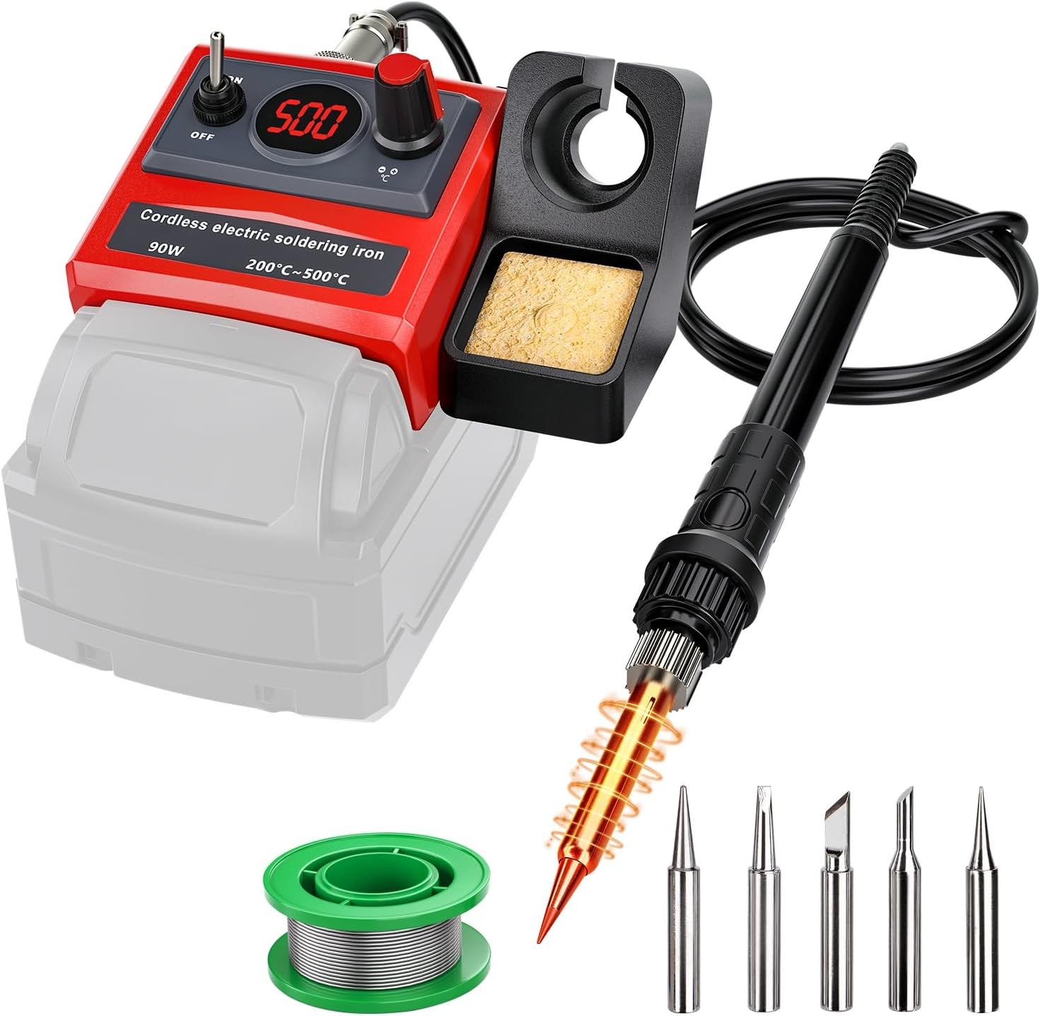 Cordless Soldering Iron for Milwaukee 18V Battery 90W DIY Soldering Station Kit