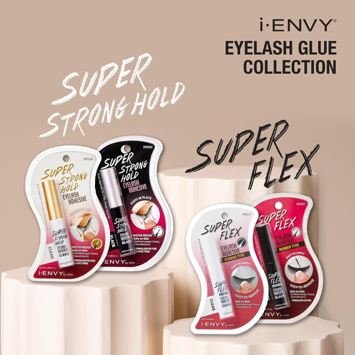 i-Envy by KISS Super Strong Hold Eyelash 0.18 Fl Oz (Pack of 1), Clear