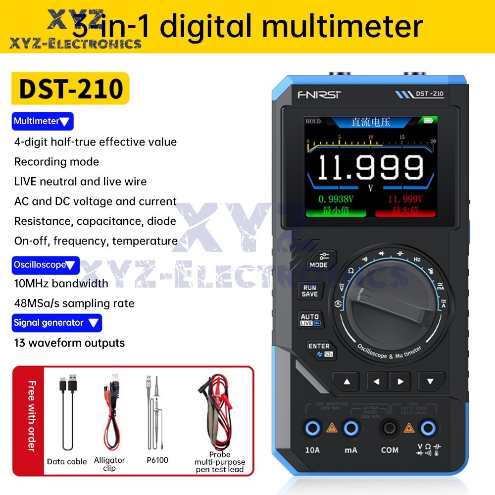FNIRSI 2C23T DST-210 Digital Oscilloscope Multimeter Function Signal Generator