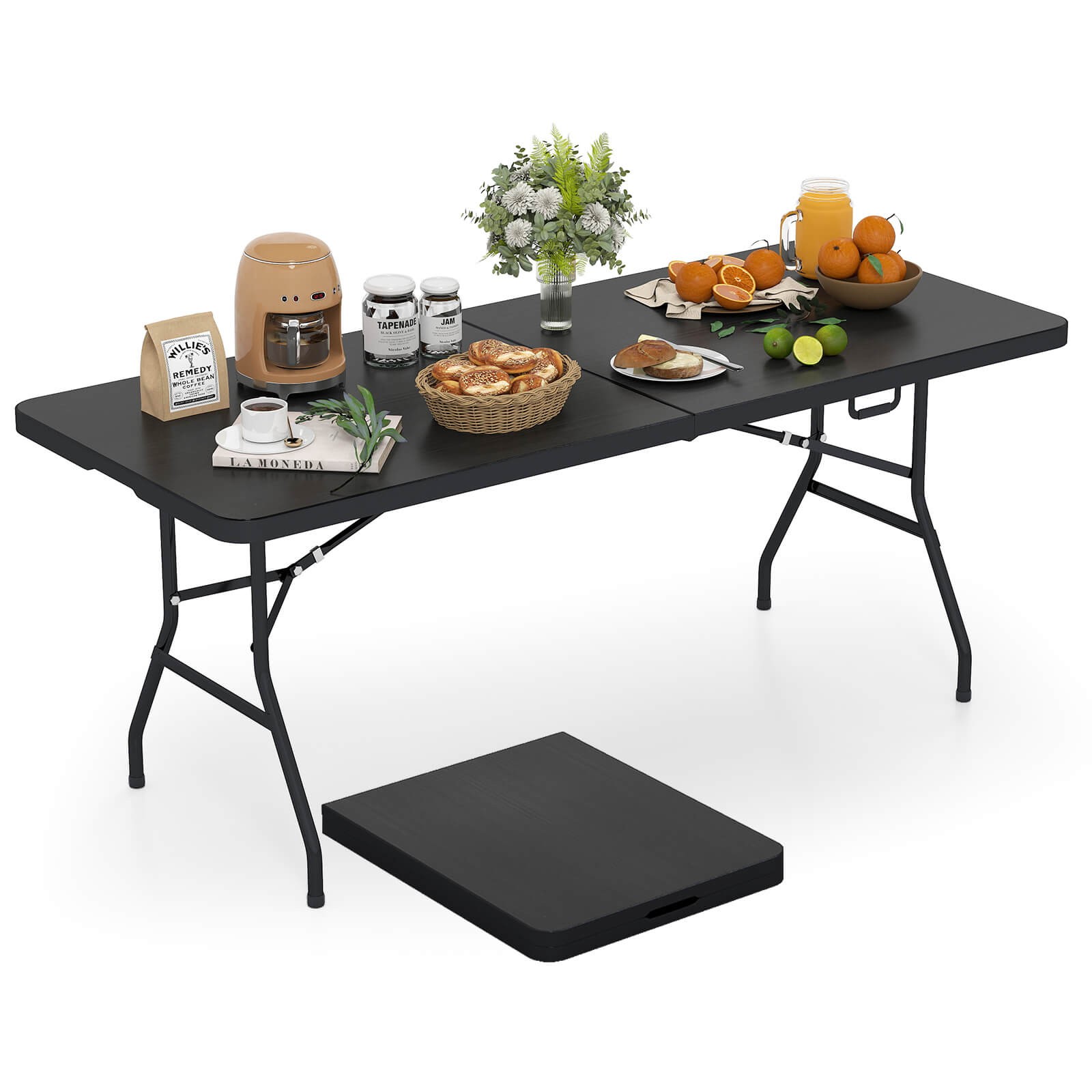 6' Folding Table Portable Plastic Indoor Outdoor Picnic Party Dining Camp Tables