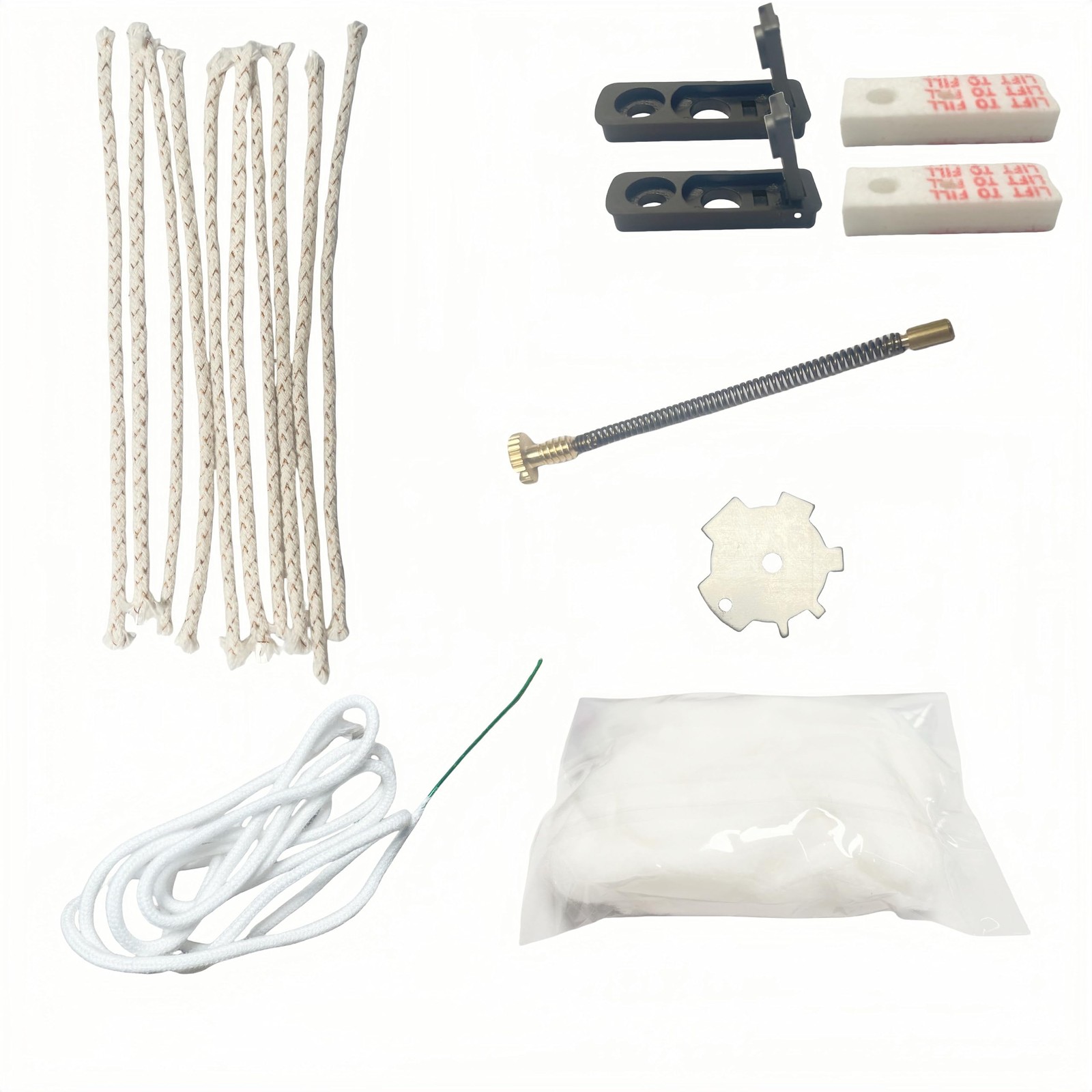 Lighter Repair Kit,Wick and Cotton Replacement Parts Compatible with White