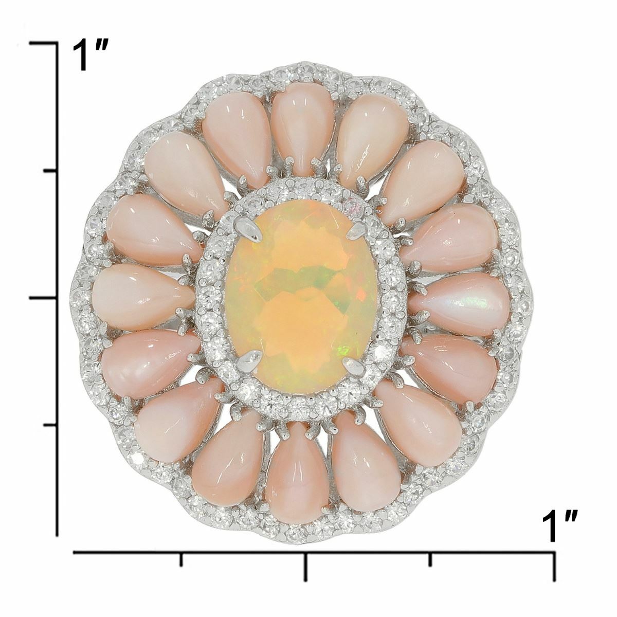 Sterling Silver Semi Mount Ring Setting Cabochon Oval OV 9X7mm Cluster Ring