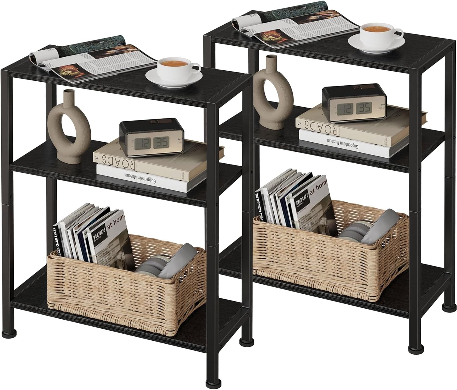 3-Tier Side Table Small EndTable Sofa SideTable Narrow Spaces Slim EndTable
