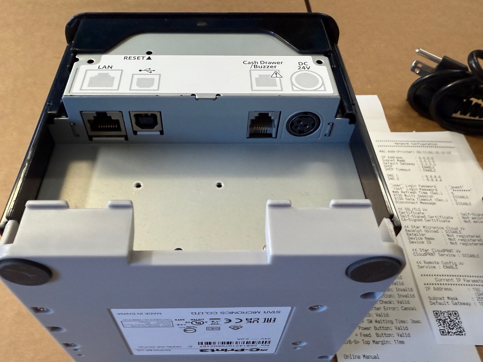 Star Micronics mC-Print3 MCP30 Thermal Receipt Printer Ethernet LAN USB Square
