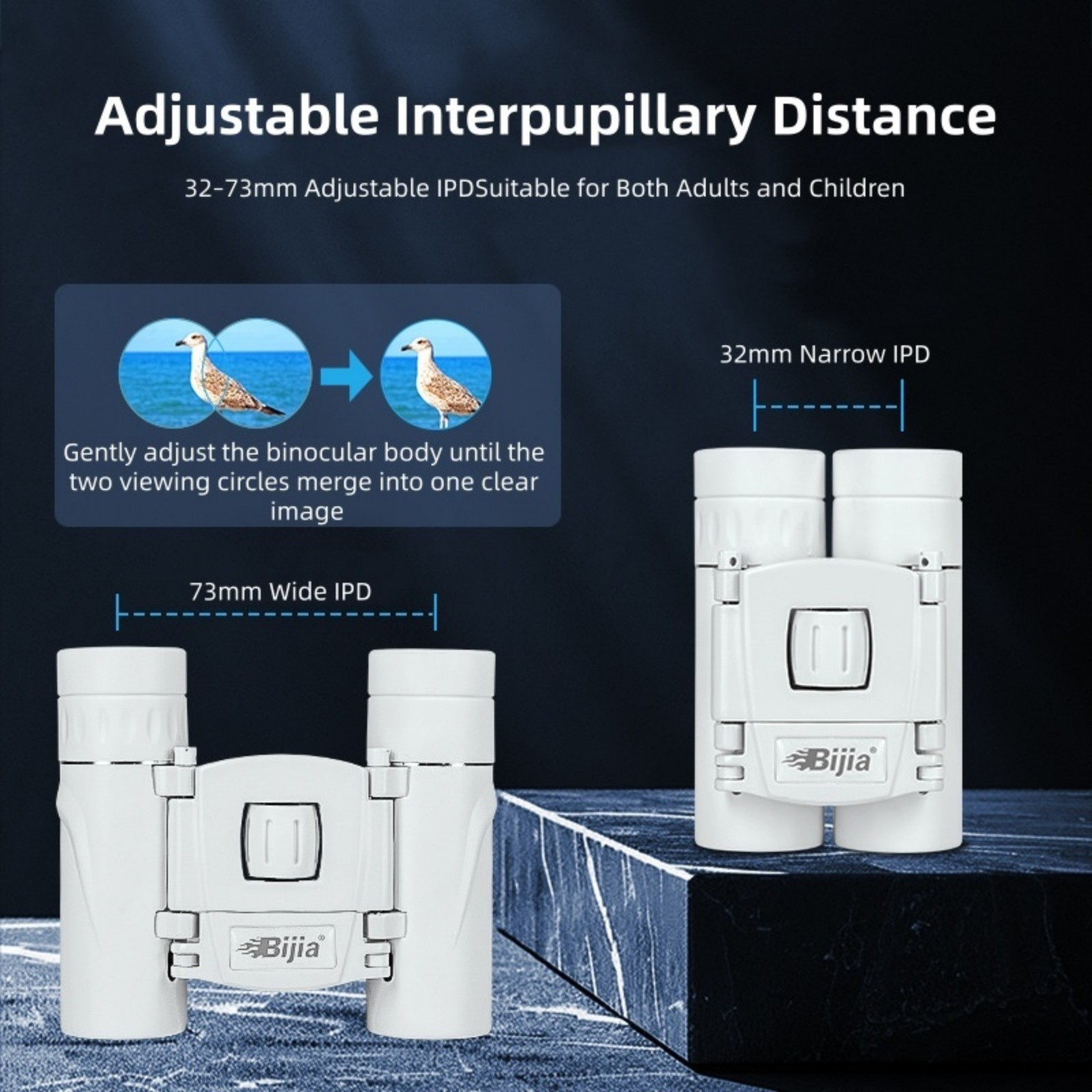 8x22 HD Compact Binoculars Low Light Night Vision Folding Telescope Outdoor