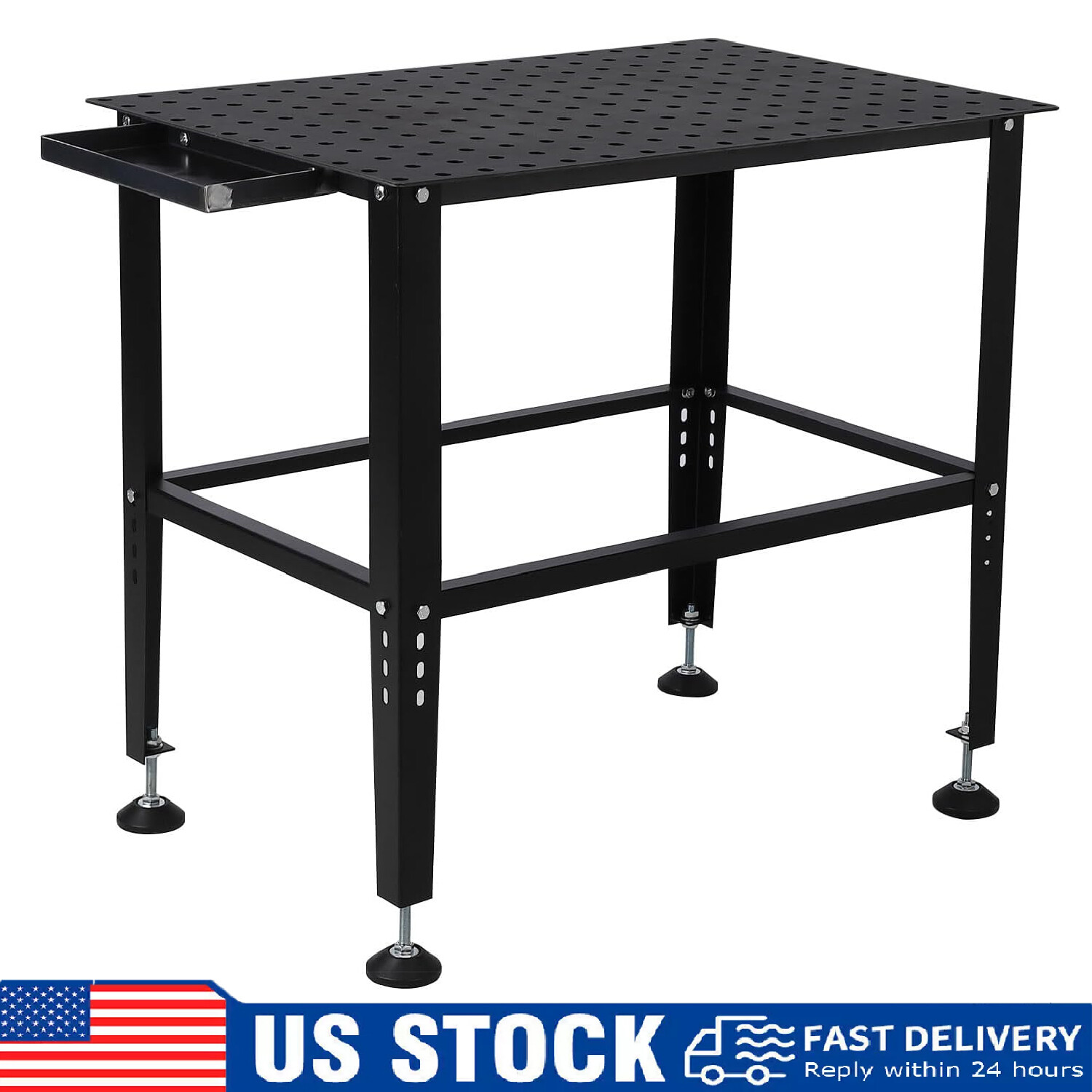 Welding Table 36"x24" Heavy Duty 5/8" Steel Welding Workbench Work Table 1500lbs