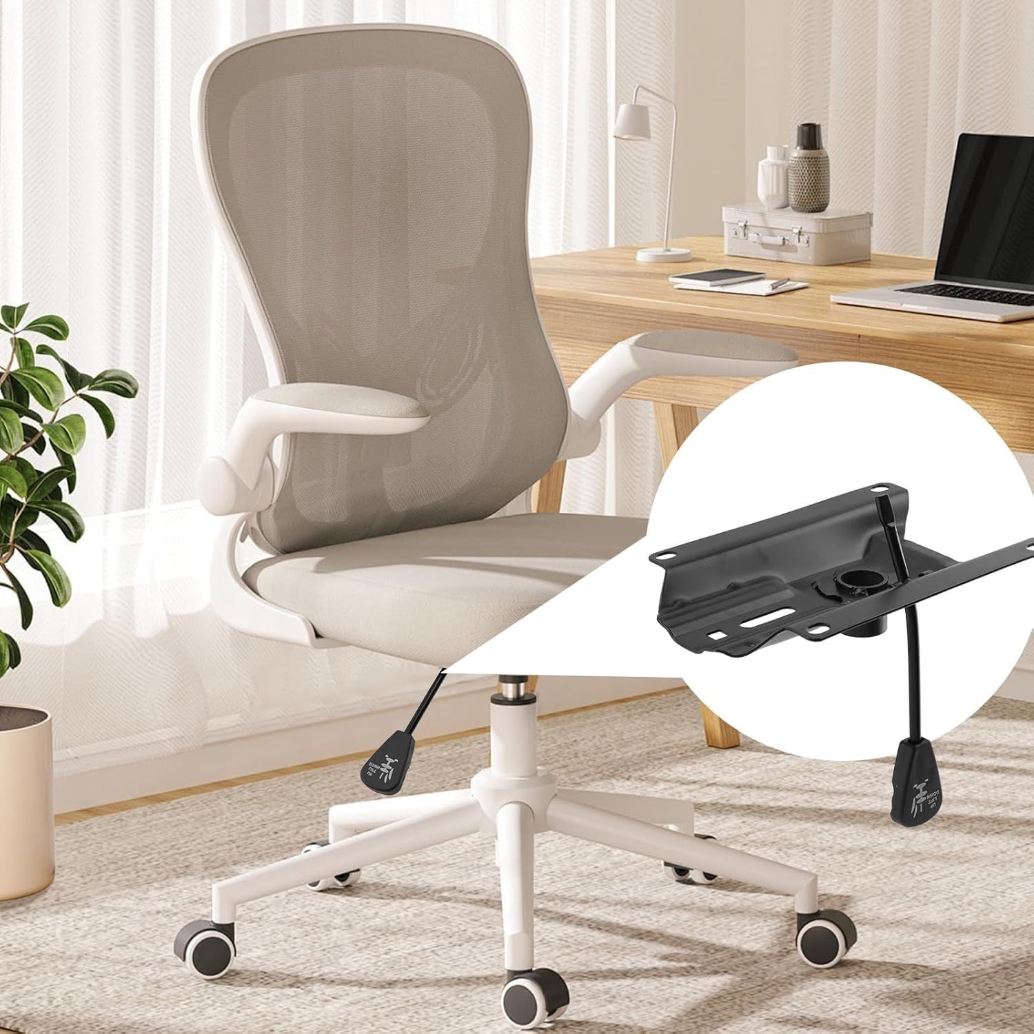 Office Chair Tilt Base Heavy Duty Steel Control Mechanism Black Swivel 6.8x5.5in