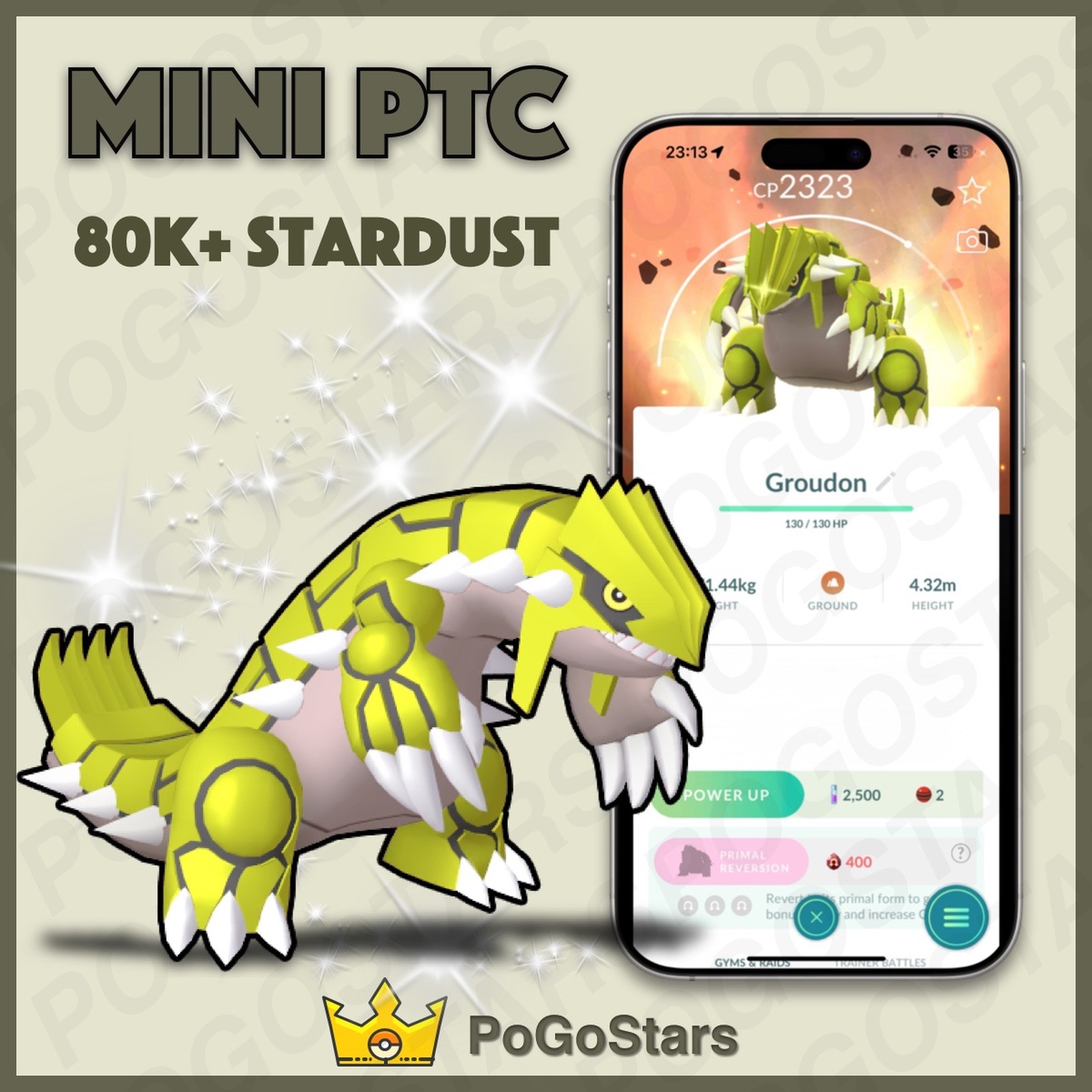Pokémon PTC Go - Shiny Groudon - Go Tour Kalos 2026 - Ruby✨Special Background✨