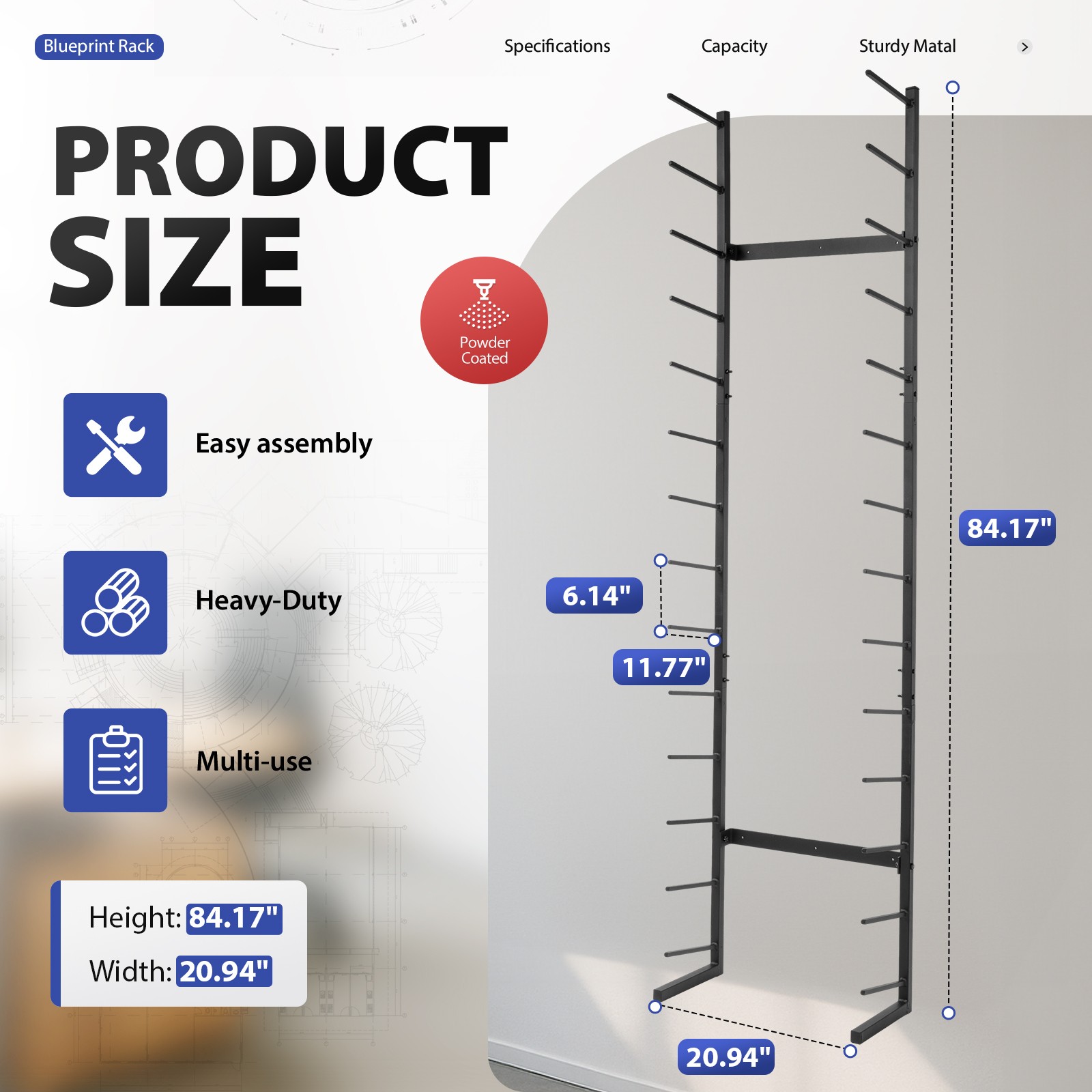 960lbs High Capacity Large Blueprint Storage Rack Of Oversized Drawings Docs