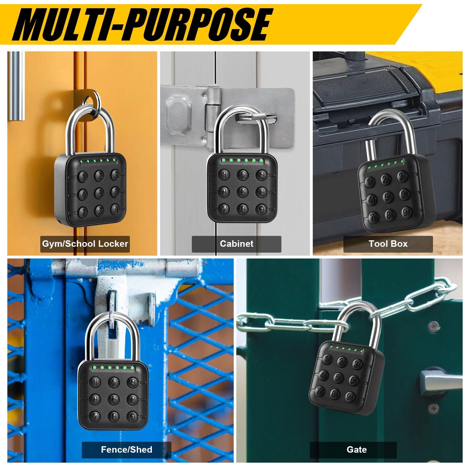 Delswin Combination Lock For - Lock Waterproof Smart Padlock For School