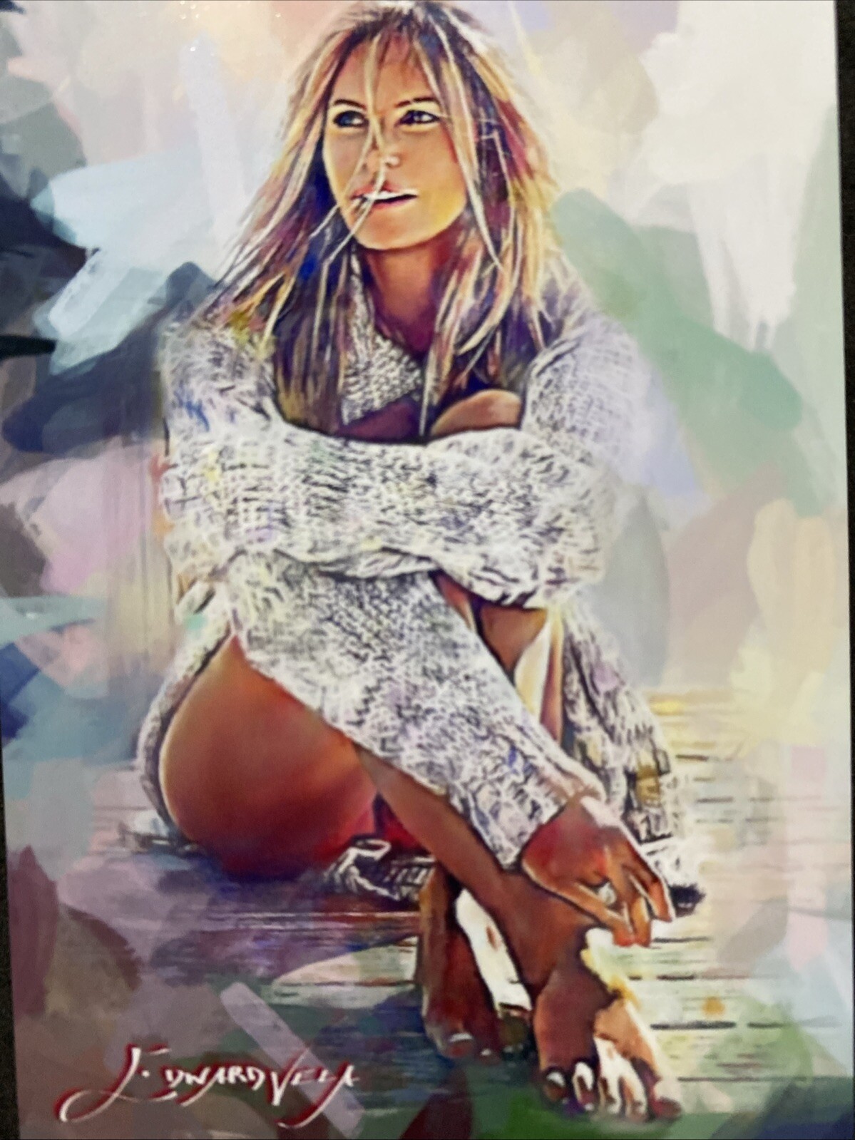 Elle MacPherson #10 Art Card Limited Numbered xx/50 Edward Vela Signed 2020.
