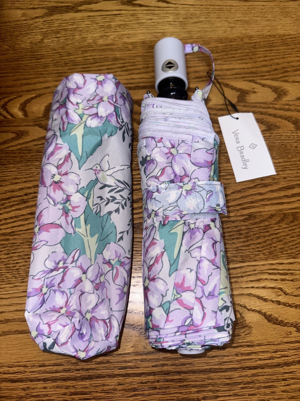 Vera Bradley HAPPY HYDRANGEAS Umbrella Automatic floral flowers pink purple NEW
