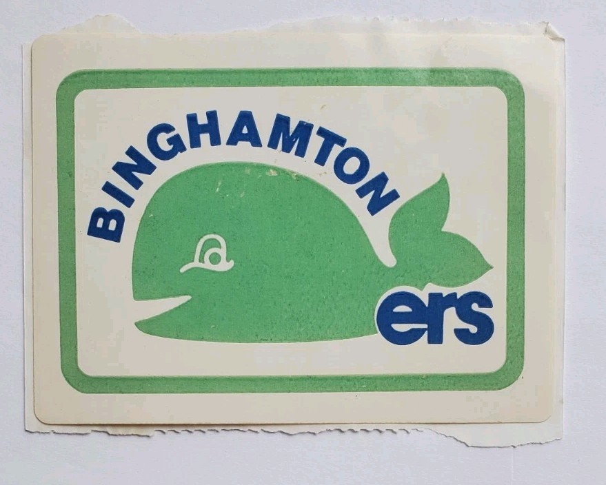 Vintage AHL Binghamton Whalers Defunct Team Logo Hockey Sticker